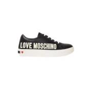 Zwarte Kant Platte Schoenen Aw20 Moschino , Black , Dames