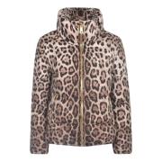 Leopard Print Padded Jacket Aw23 Dolce & Gabbana , Brown , Dames
