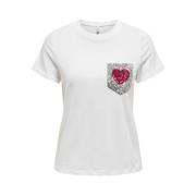 Casual Life Pocket T-Shirt Only , White , Dames