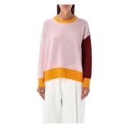 Colorblock Crewneck Sweater Aw23 Marni , Pink , Dames