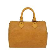 Pre-owned Leather handbags Louis Vuitton Vintage , Yellow , Dames