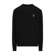 Kasjmier Crew Neck Sweater Zwart Prada , Black , Heren