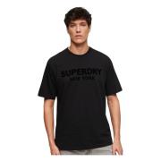 Stijlvol T-shirt voor mannen Superdry , Black , Heren