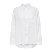 Linnen Tokyo Lange Mouw Blend Shirt Only , White , Dames
