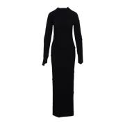 Zwarte Spiral Maxi Jurk Aw23 Balenciaga , Black , Dames