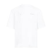 Wit Katoenen T-shirt met Gewatteerde Schouders The Attico , White , Da...