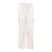 Beige Wide Leg Tech Fabric Pants Acne Studios , Beige , Heren