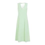 Frisse Mint Katoenen Midi Jurk Bottega Veneta , Green , Dames