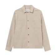 Casual Overshirt in Textuurstof Les Deux , Beige , Heren