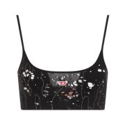 Zwarte Katoenen BH Topwear Diesel , Black , Dames