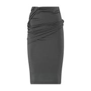 Grijze Crepe Gedrapeerde Midi Rok Givenchy , Gray , Dames