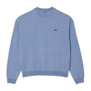 Blauwe Jogger Sweater Mineraal-Geverfd Exclusief Lacoste , Blue , Here...