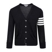 Blauwe Wol Cardigan Sweater Thom Browne , Blue , Heren