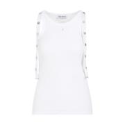 Witte Geribbelde Tanktop The Attico , White , Dames