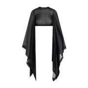 Zwarte Crop Top Verhoog Garderobe Stijl Rick Owens , Black , Dames