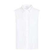 Witte Katoenen Overhemd Puntkraag Peserico , White , Dames