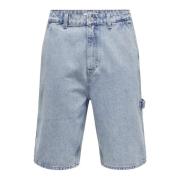 Urban Denim Cargo Shorts Only & Sons , Blue , Heren