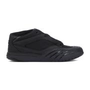 Zwarte Leren Mid-Top Sneakers Givenchy , Black , Heren