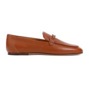 Bruin Leren Loafers Minimalistisch Ontwerp Tod's , Brown , Dames