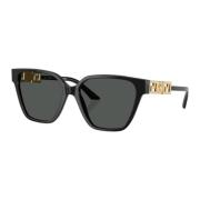 Stijlvolle zonnebril donkergrijs frame Versace , Black , Dames