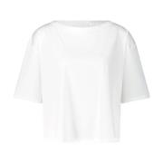 Katoenen T-shirt met ronde hals Allude , White , Dames