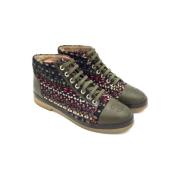 Pre-owned Leather boots Chanel Vintage , Green , Dames