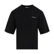 Zwart Katoenen T-shirt Ss24 Off White , Black , Dames