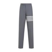 Grijze wollen broek met kenmerkende strepen Thom Browne , Gray , Heren