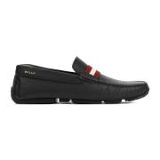 Zwarte Leren Loafers Driver Stijl Bally , Black , Heren