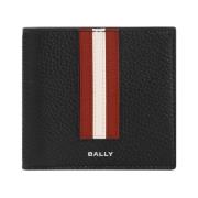 Zwarte leren portemonnee met handtekeningband Bally , Black , Heren