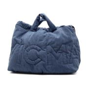 Blauwe Denim Rugzak met Logo Vic Matié , Blue , Dames