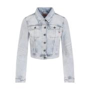 Blauwe Denim Jack Klassieke Stijl Diesel , Blue , Dames