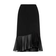 Zwarte Gerimpelde Rok met Transparante Details Tom Ford , Black , Dame...