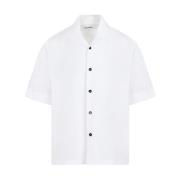 Witte Katoenen Korte Mouw Overhemd Jil Sander , White , Heren