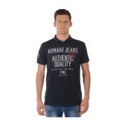 Klassieke Polo Shirt voor Mannen Armani Jeans , Blue , Heren