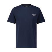Geborduurd Katoenen T-shirt A.p.c. , Blue , Heren