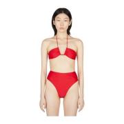 V-hals Halter Bikini Top Ziah , Red , Dames