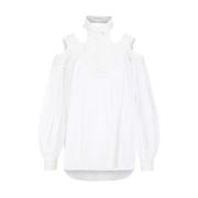 Witte Katoenen Kant Shirt Ermanno Scervino , White , Dames
