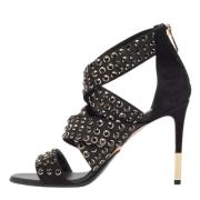 Pre-owned Fabric sandals Balmain Pre-owned , Black , Dames