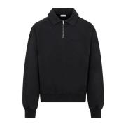 Zwarte Katoenen Sweatshirt Polo Kraag Dior , Black , Heren