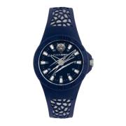 Thunderstorm Blauw Siliconen Horloge Plein Sport , Blue , Heren