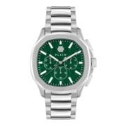 Spectre Chrono Horloge Zilver Groen Philipp Plein , Gray , Heren