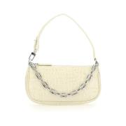 Mini Rachel Cream Croco Emboss Tas By FAR , Beige , Dames