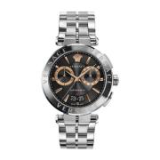 Zwitserse Chronograaf Roestvrijstalen Horloge Versace , Gray , Heren