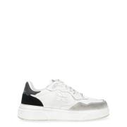 Witte Leren Sneaker met Suède Details Richmond , White , Heren