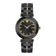 Heren Aion Roestvrijstalen Armbandhorloge Versace , Black , Heren