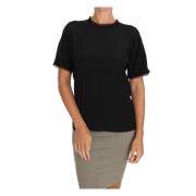 Zwarte Zijden Kant Boven Blouse T-Shirt Dolce & Gabbana , Black , Dame...