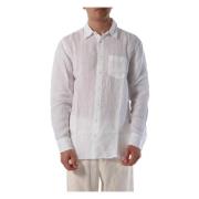 Casual Linnen Overhemd met knoopsluiting 120% Lino , White , Heren