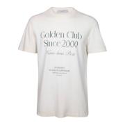 Vintage Crew Neck T-shirt Wit/Groen Golden Goose , Beige , Heren