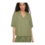 Korte mouw shirt voor vrouwen Vila , Green , Dames